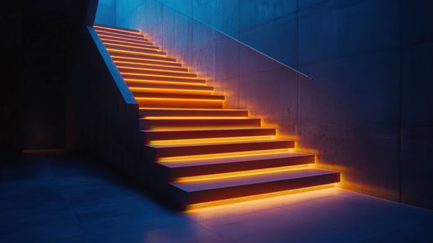 Illuminated Ascent A Stairway to Success photo