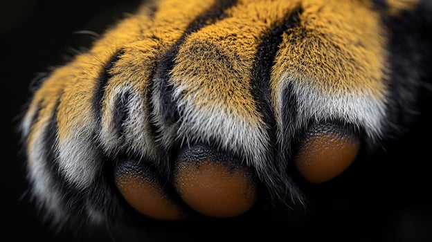 Wildcat paw close up with distinct stripes animal wildlife detail photo
