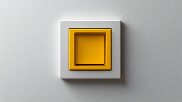 Illuminated yellow switch button modern interface design clean energy photo