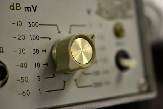 A millivoltmeter. Voltage meter. An old electronic device. photo