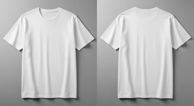 Blank white t-shirts front and back mockup for apparel design and printing photo