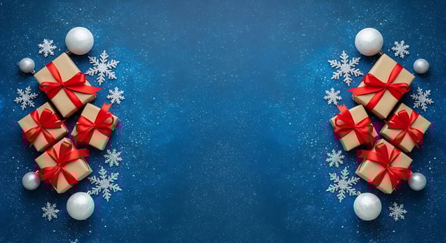 Festive christmas gift boxes and ornaments arranged for a joyful holiday celebration photo