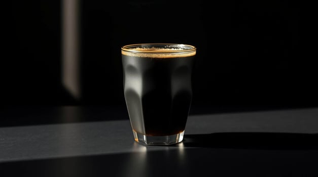 A black coffee cup on a table photo