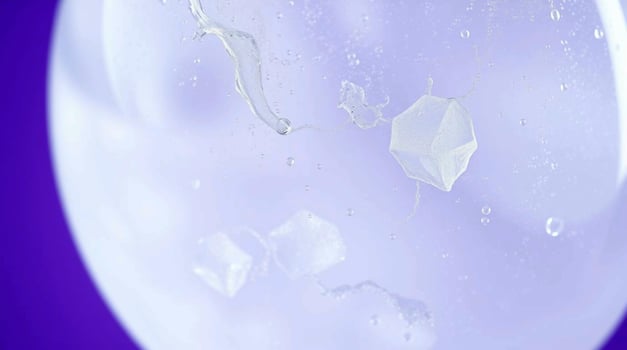 A close up of a bubble with water inside photo