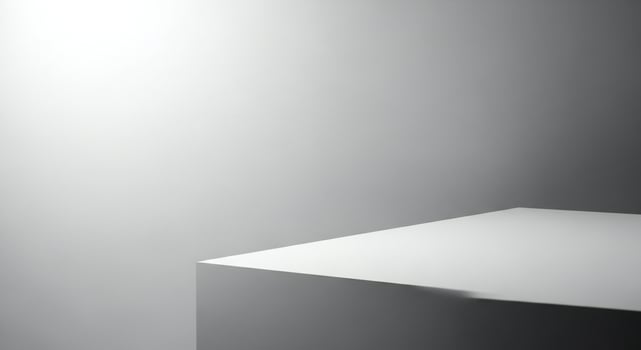 White geometric platform with subtle light and shadow gradation background photo