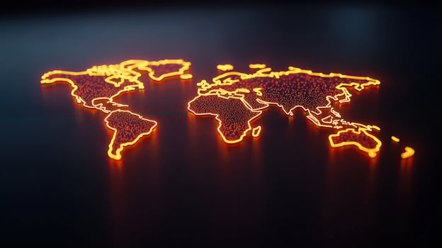 Global Network A Glowing World Map photo
