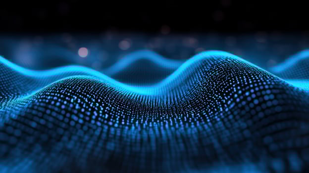 Abstract Digital Wave Blue Particle Field photo