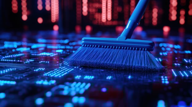 Digital Spring Cleaning A Conceptual Image of Data Cleaning and System Maintenance photo