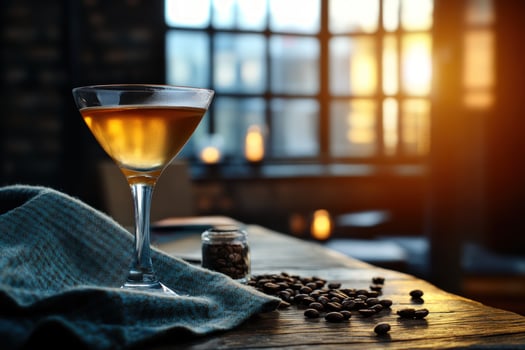 Golden Hour Cocktail A Warm Embrace of Coffee and Amber photo