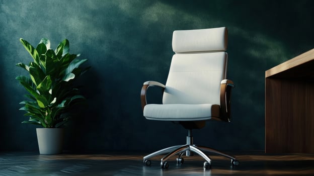 Serene Office Space Modern Chair and Plant photo