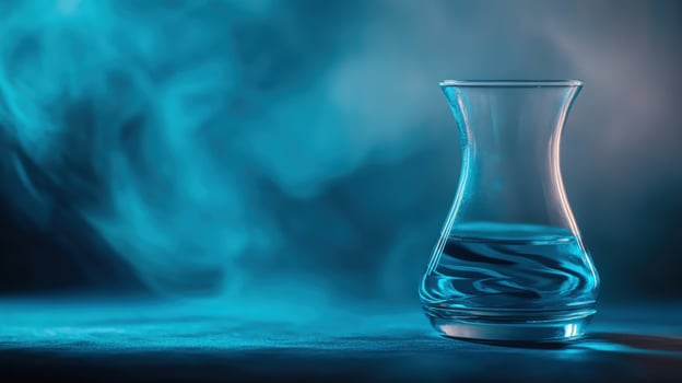 Mysterious Blue Liquid in Glass Vessel photo