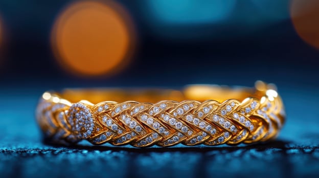 Luxury Gold Bracelet with Diamonds Exquisite Jewelry Photography photo
