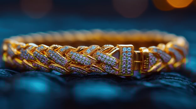 Luxury Gold Bracelet with Diamond Accents photo