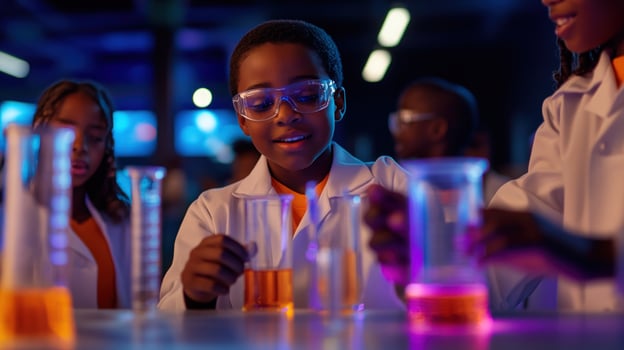Young Scientists Exploring Chemistry Lab photo