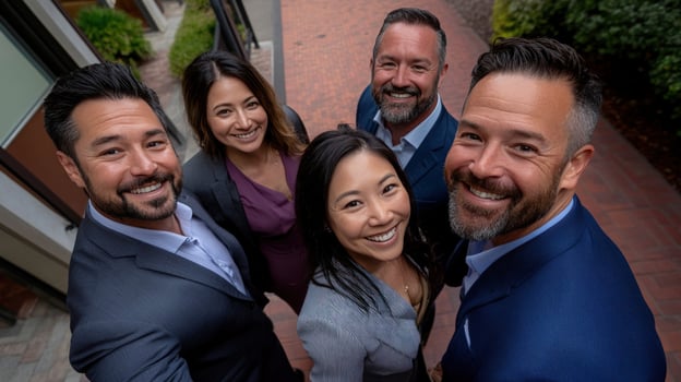 Successful Business Team A Diverse Group of Professionals Smiling Confidently photo