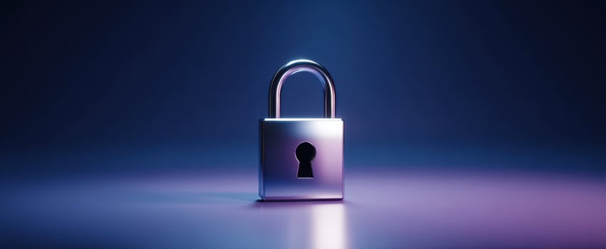 The shiny padlock representing security in a modern digital age. photo