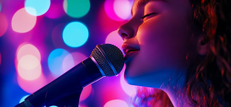 Neon Lights Singer A Portrait of Vocal Passion photo