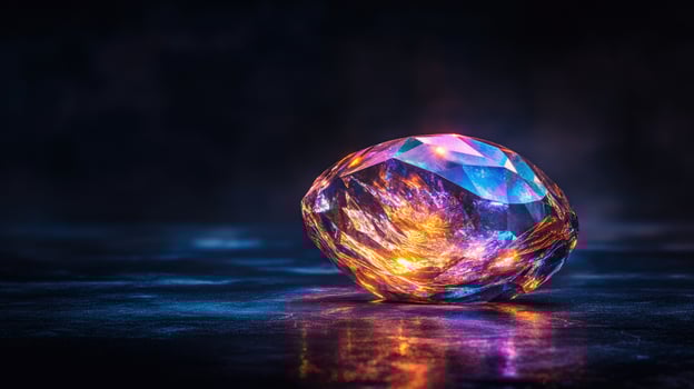 Luminous Gemstone A Captivating Display of Light and Color photo