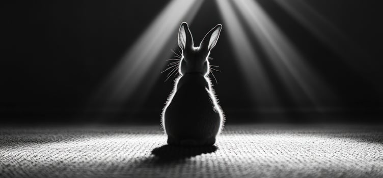 A Majestic Bunny Silhouette in Dramatic Lighting photo