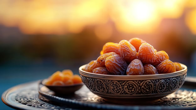 Golden Dates at Sunset A Sweet Ramadan Delight photo