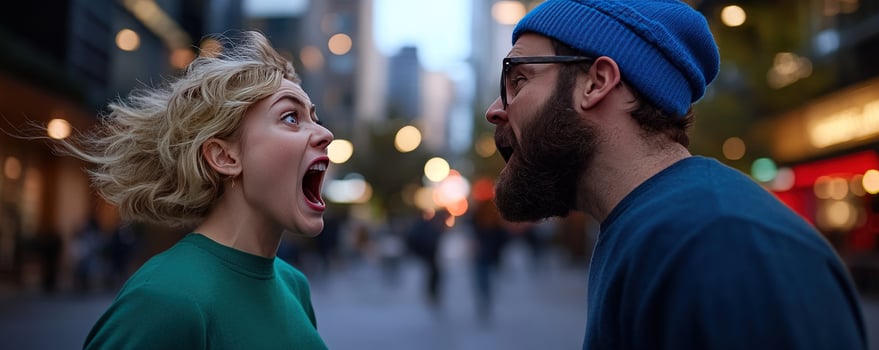 A Street Argument at Dusk photo