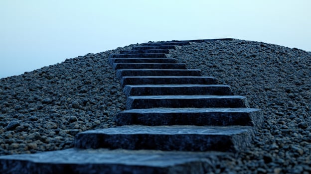 Stone Steps Ascending a Gravel Hill photo