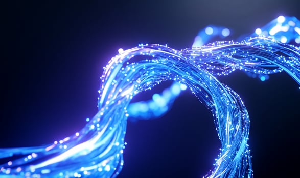 Glowing blue energy swirl, abstract background photo