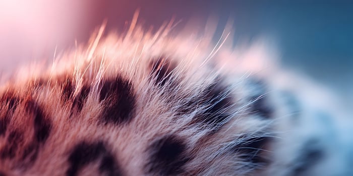Close up of spotted cat fur showing individual hairs photo