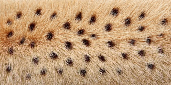 Close up of light brown fur with dark brown spots photo