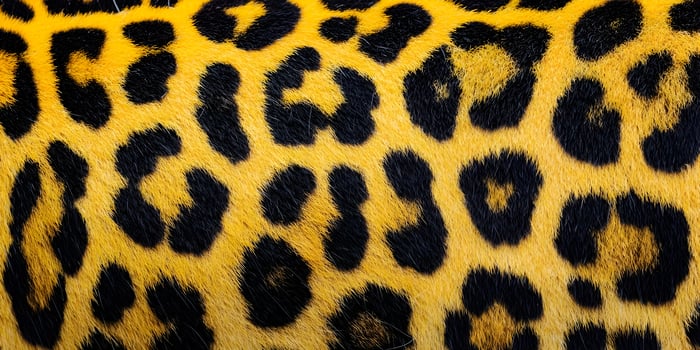 Close up of a jaguars yellow and black spotted fur photo