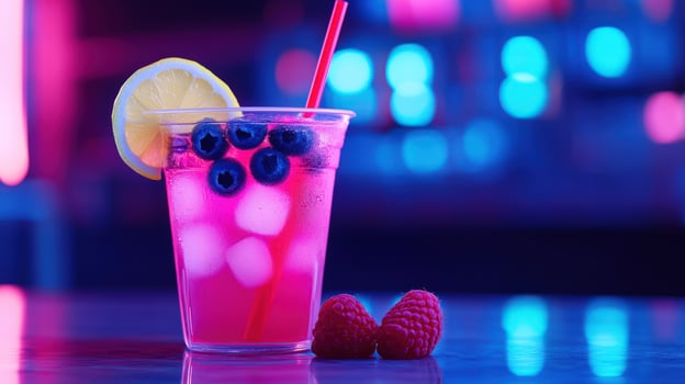 Neon Nights Blueberry Raspberry Cocktail photo