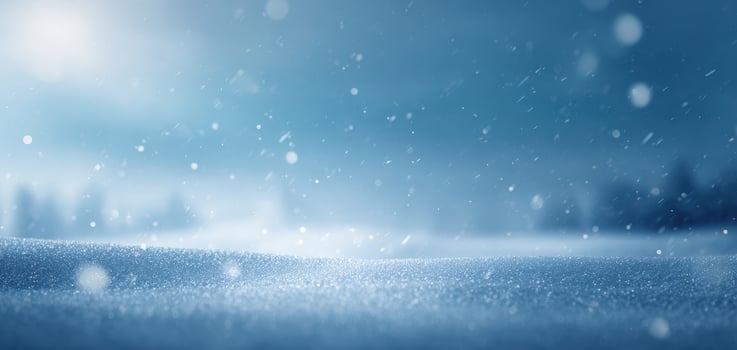 The serene snowfall creating a magical winter landscape in a tranquil setting. photo