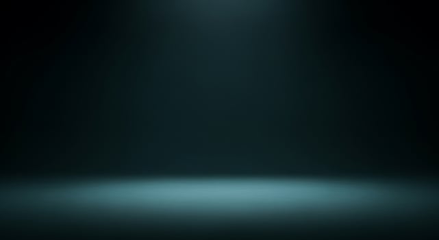Abstract glowing teal and green geometric stage with soft light for product presentation photo