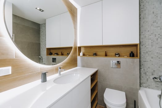 Explore the beauty of Contemporary Bathroom Design showcasing modern aesthetics with style photo