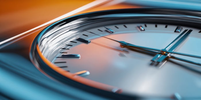 The elegant clock showcasing intricate details and modern design features. photo