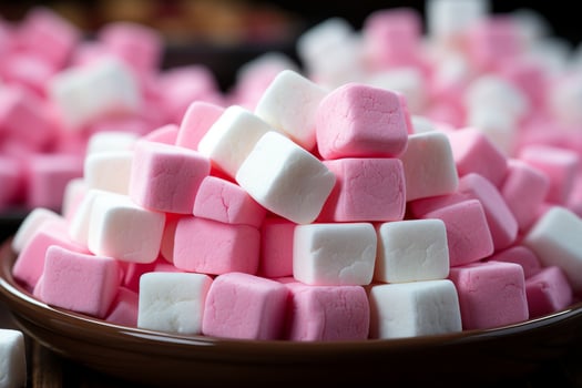 Heavenly marshmallow in light azure and pink hyperrealism photography for stock image photo