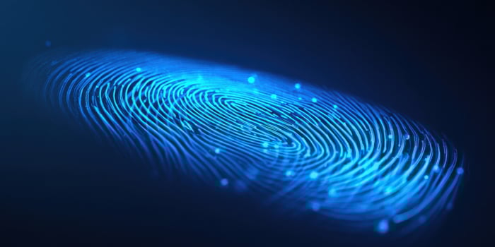 The Unique Digital Fingerprint Representing Technology and Security Innovations photo