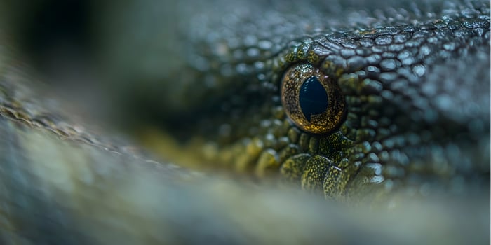 Close up of a snakes eye and scales photo