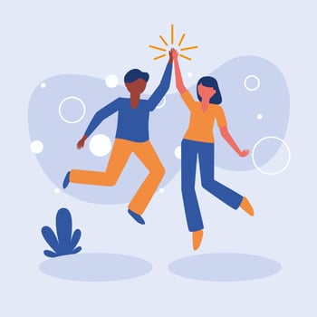 woman and man avatar friends design vector