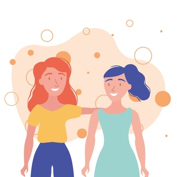 women avatars friends design vector