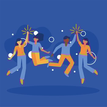 women and man avatars friends design vector