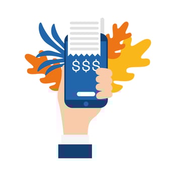 dataphone with leaves design vector