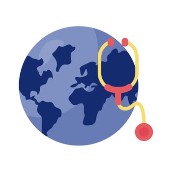 earth planet with stethoscope vector