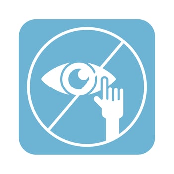 don't touch eyes line style icon vector