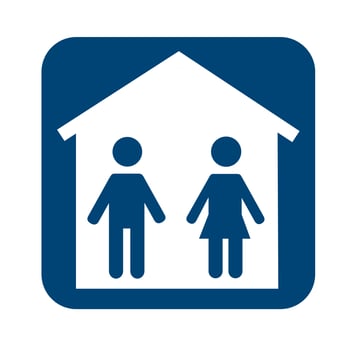 couple stays at home line style icon vector