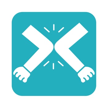 greeting by hitting elbows line style icon vector