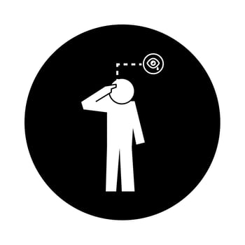 human figure with crying eyes health pictogram block style vector