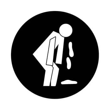 human figure throwing up health pictogram block style vector