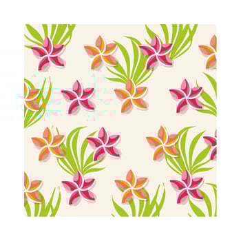 pink flowers plants tropical pattern background vector