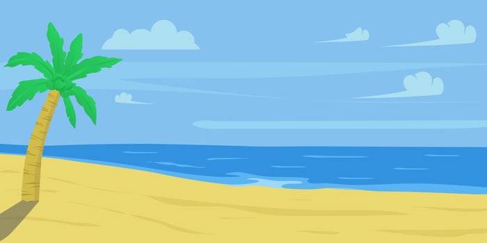 Palm tree on tropical beach vector